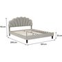 Voir la diapositive 3 : Habitat et Jardin Lit coquillage en velours  Manon  - 160 x 200 cm - Gris