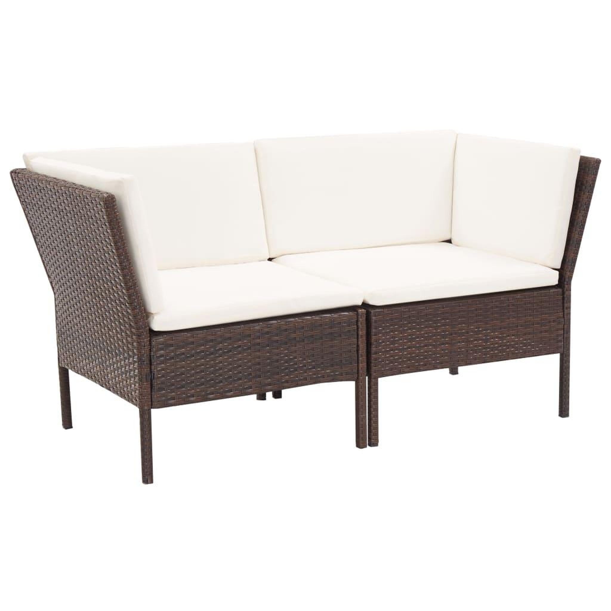 Voir la diapositive 3 : VIDAXL Salon de jardin 6 pcs avec coussins Resine tressee Marron