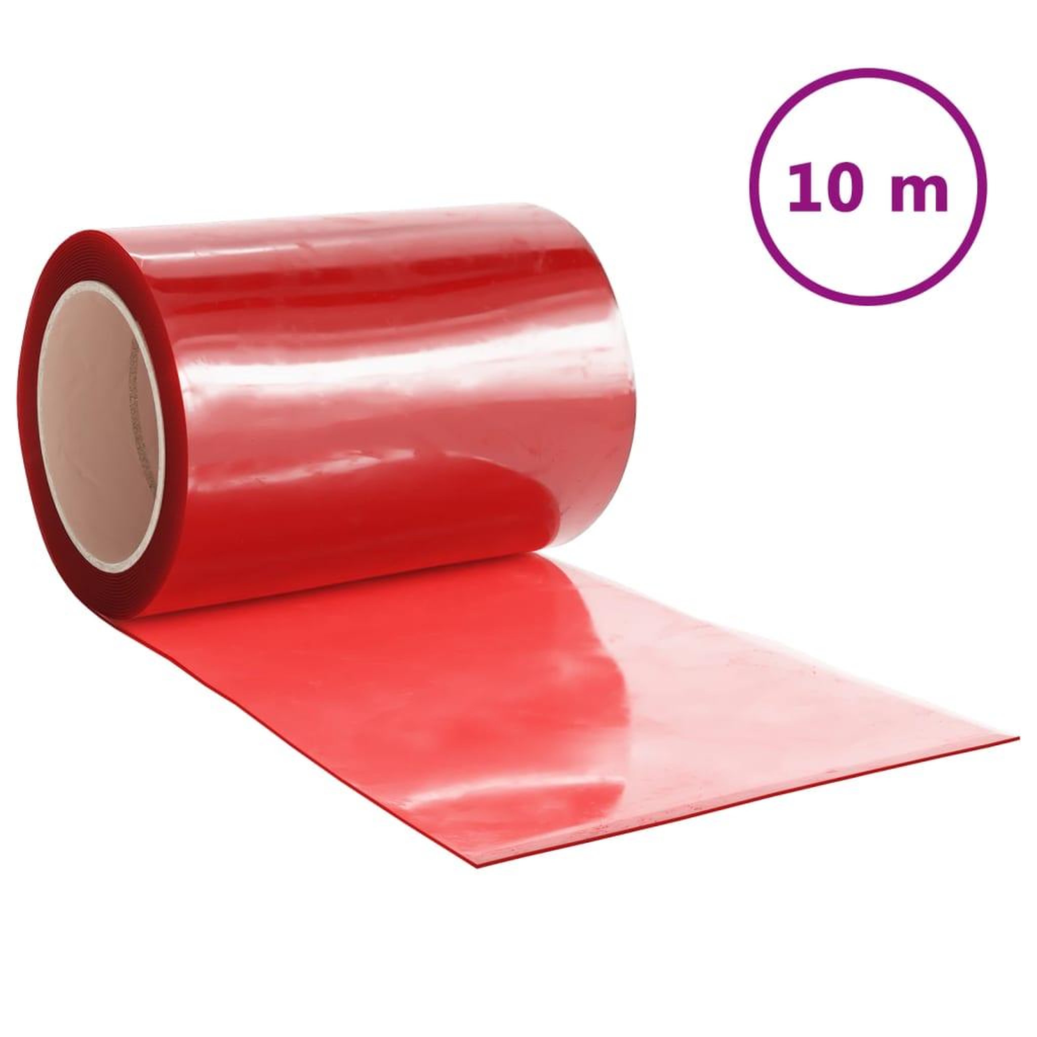 Voir la diapositive 2 : VIDAXL Rideau de porte rouge 300 mmx2,6 mm 10 m PVC