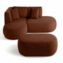 Voir la diapositive 1 : LISA DESIGN Santorini - canapé modulable d'angle gauche + pouf - 4 places - en tissu texturé