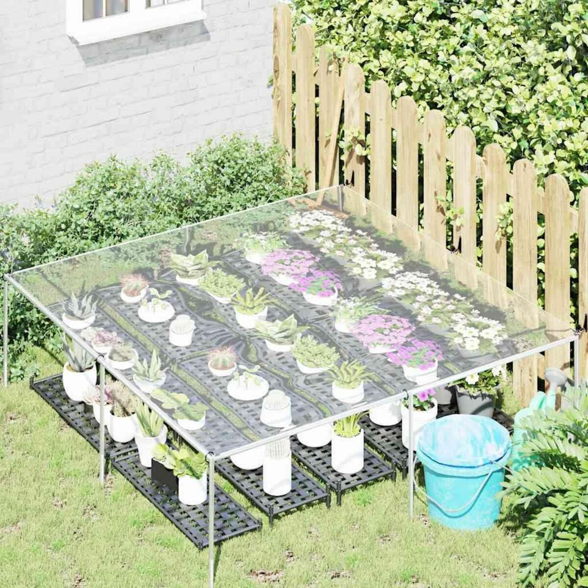 VIDAXL Bache transparente avec œillets 2x2 m PVC