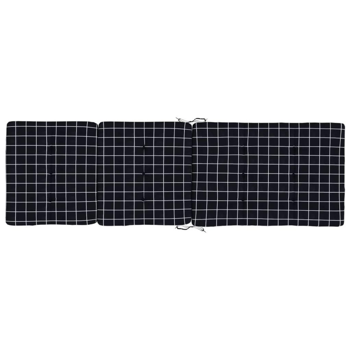 VIDAXL Coussins de chaise longue lot de 2 noir motif a carreaux