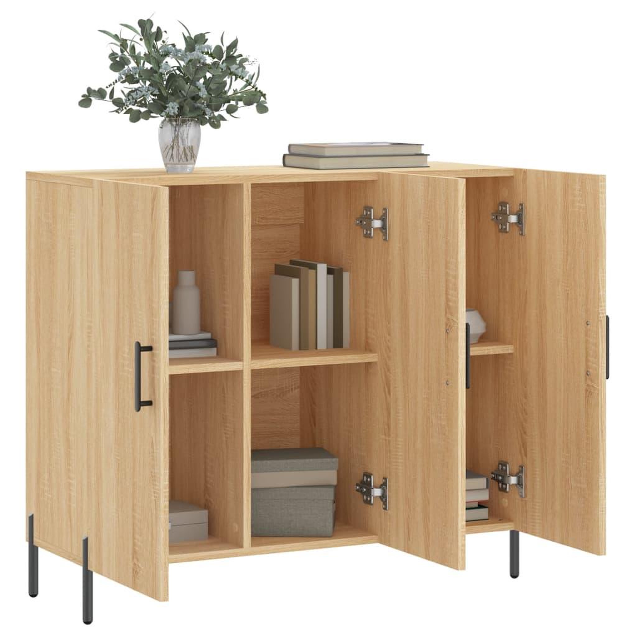 Voir la diapositive 4 : VIDAXL Buffet chene sonoma 90x34x80 cm bois d'ingenierie