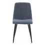 Voir la diapositive 2 : VS VENTA-STOCK Pack 4 chaises Sagi recouvertes de tissu bleu