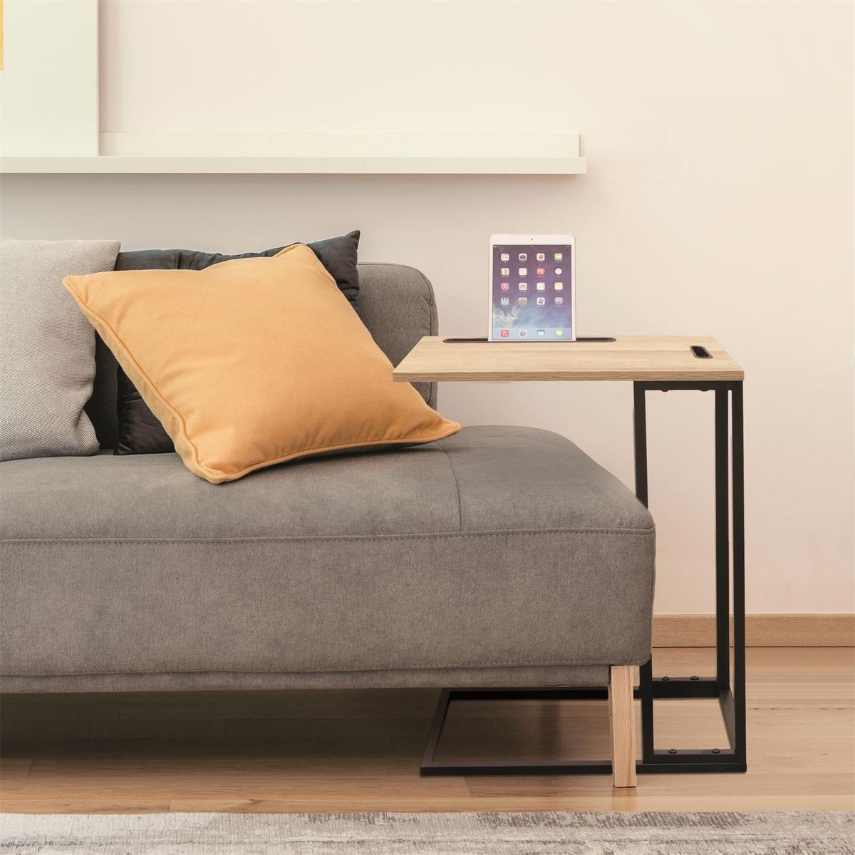 The Home Deco Factory Table d'appoint pour ordinateur ou tablette - Marron et noir