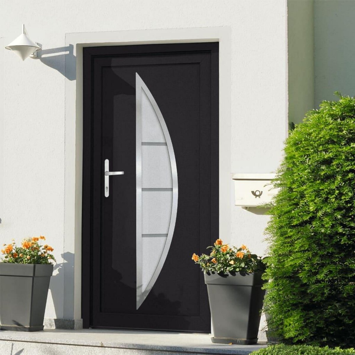 VIDAXL Porte d'entree anthracite 108x200 cm PVC