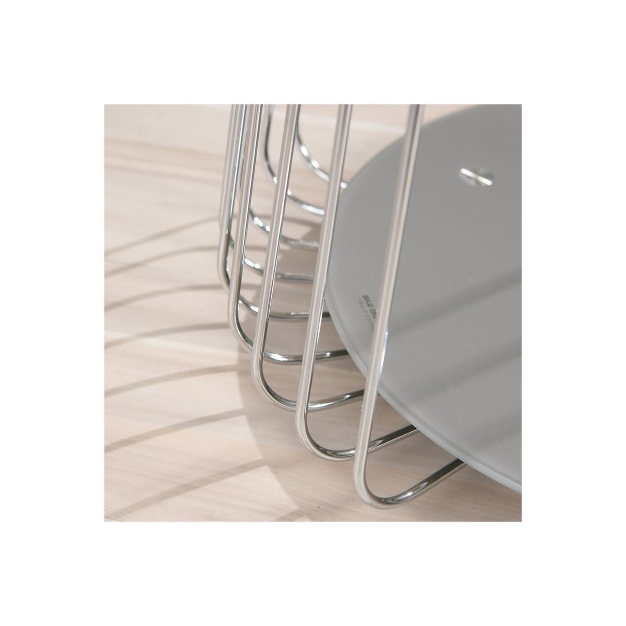 Voir la diapositive 3 : INTERLINK Table d'appoint design en verre  raza  50cm taupe