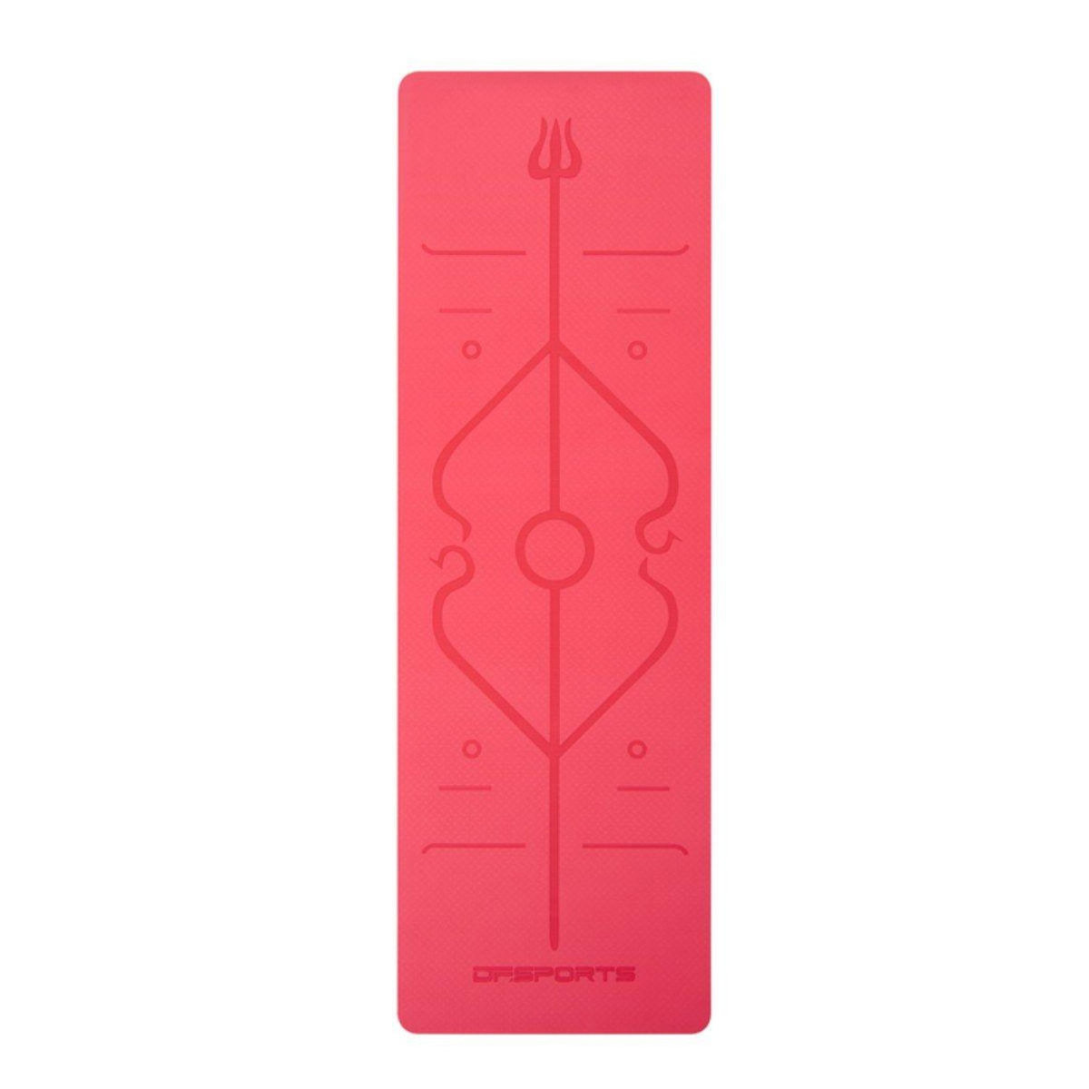 Paris Prix Tapis de Yoga Antidérapant  Zenitude  61x183cm Rouge