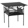 OUTSUNNY Table pliante table de camping table de jardin filet rangement + sac transport plateau alu. châssis métal époxy noir