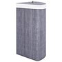 Voir la diapositive 5 : VIDAXL Panier a linge d'angle Bambou Gris 60 L