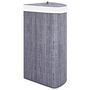 Voir la diapositive 5 : VIDAXL Panier a linge d'angle Bambou Gris 60 L