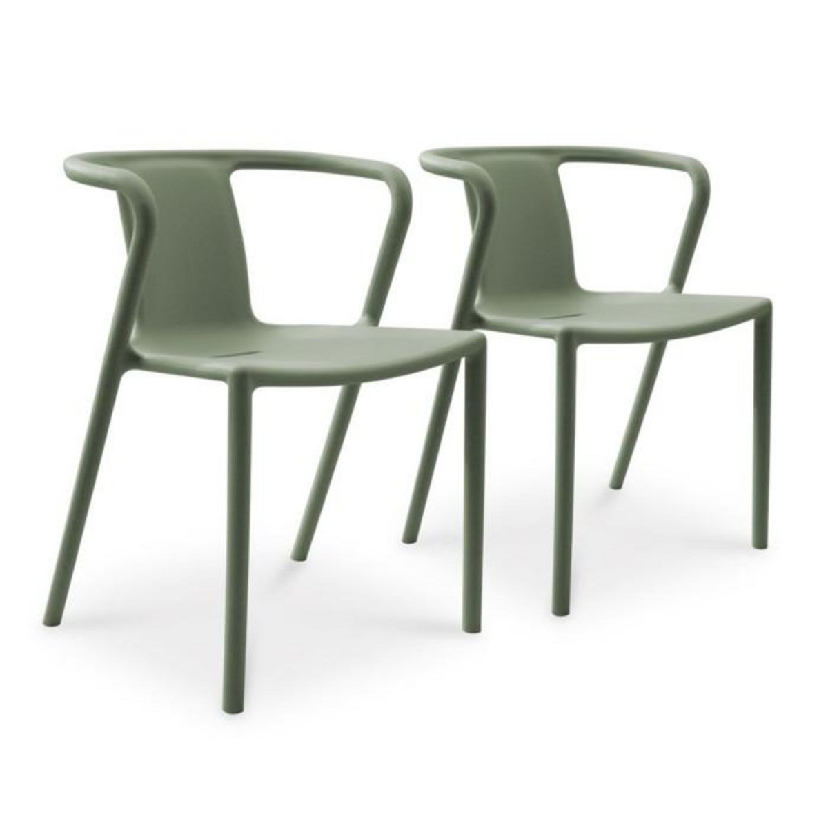 Paris Prix Lot de 2 Fauteuils de Jardin Empilables  Diego  72cm Vert Olive
