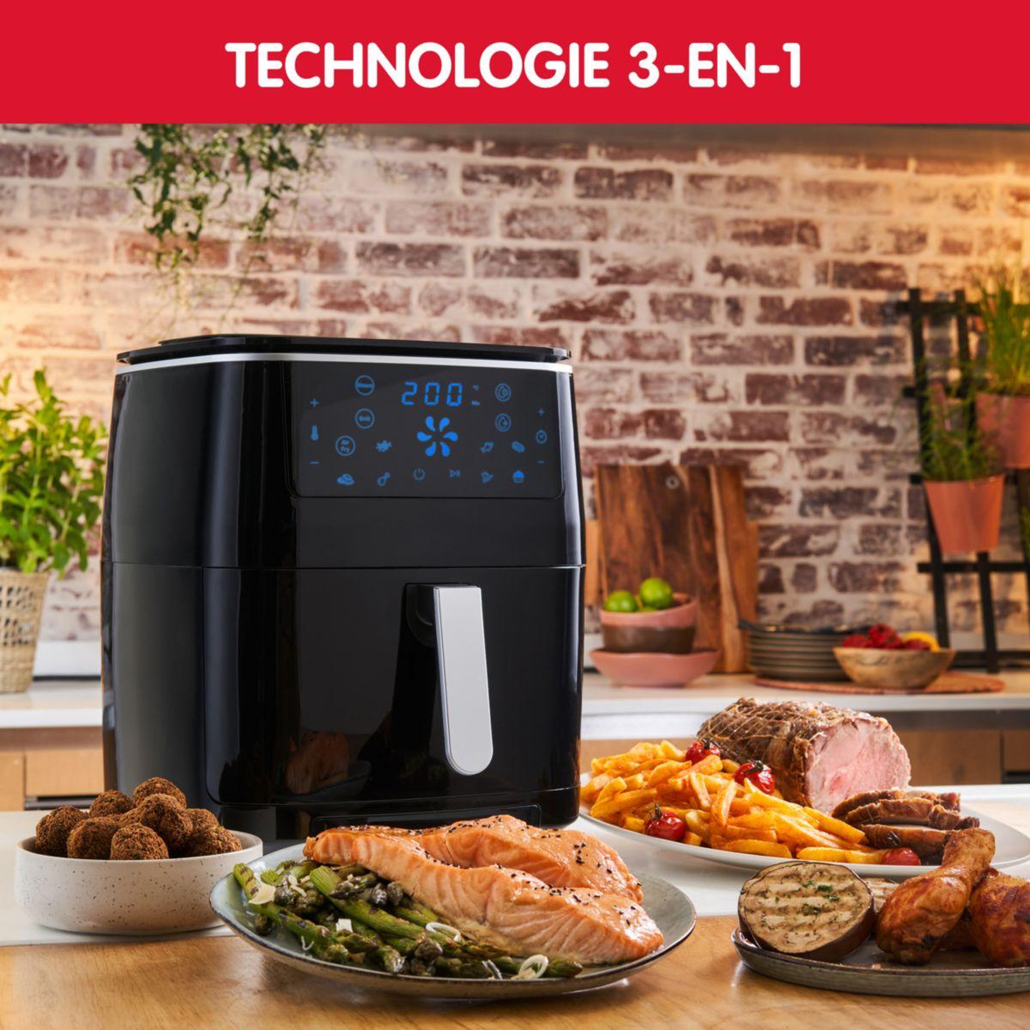 Voir la diapositive 4 : MOULINEX Friteuse sans huile Easy Fry & Steam 3 en 1 6,2L AL201810