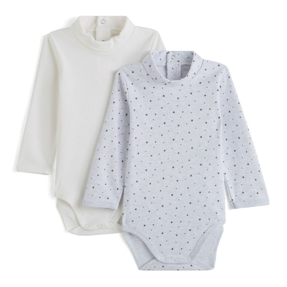 Lot de 2 bodies à col roulé et manches longues en coton pour bébé de 0 à 24  mois, noir, Noir, 18 à 24 mois : : Mode