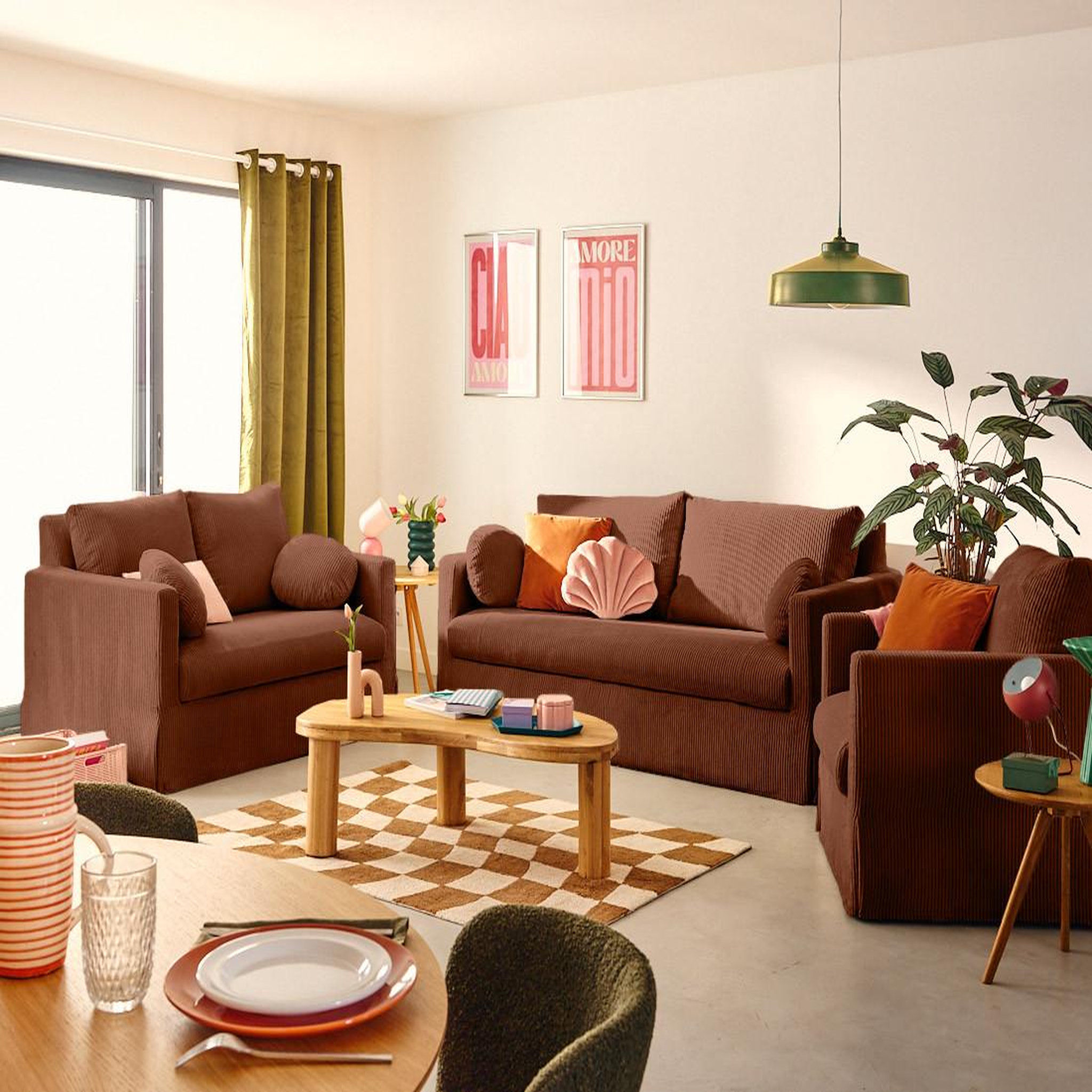 Voir la diapositive 2 : LISA DESIGN Serena - fauteuil déhoussable en velours côtelé