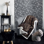 Paris Prix Plaid Imitation Fourrure  Safari  125x150cm Gris