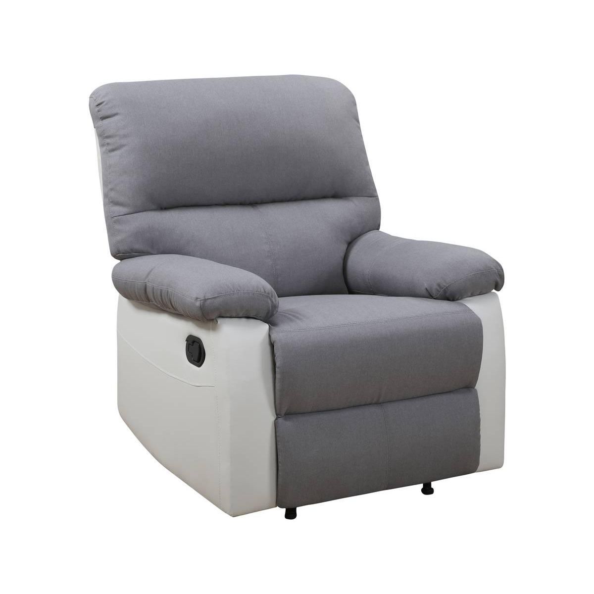 Habitat et Jardin Fauteuil relax  Lincoln  - 90 x 89 x 103 cm - Blanc/Gris clair