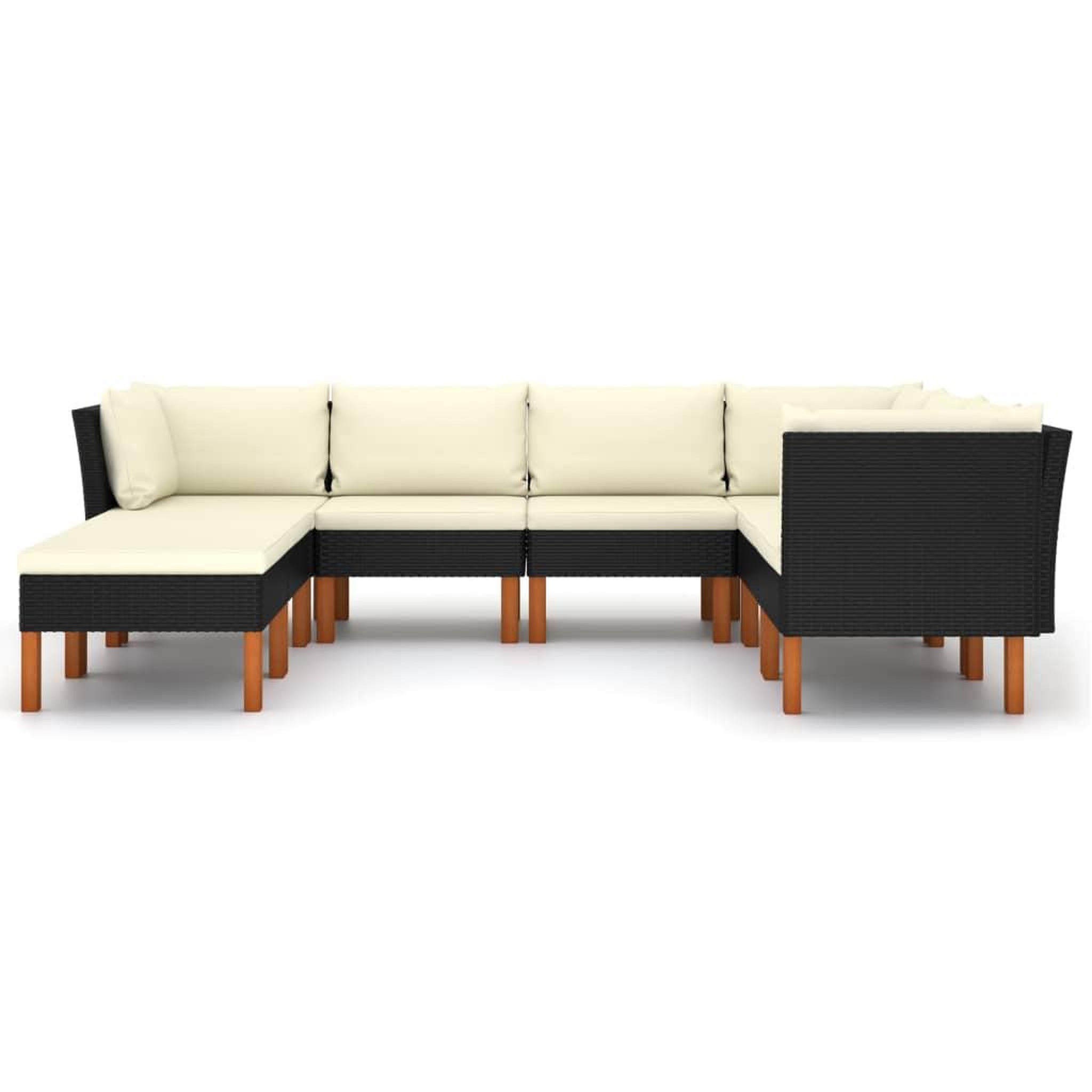 Voir la diapositive 3 : VIDAXL Salon de jardin 8 pcs avec coussins Resine tressee Noir