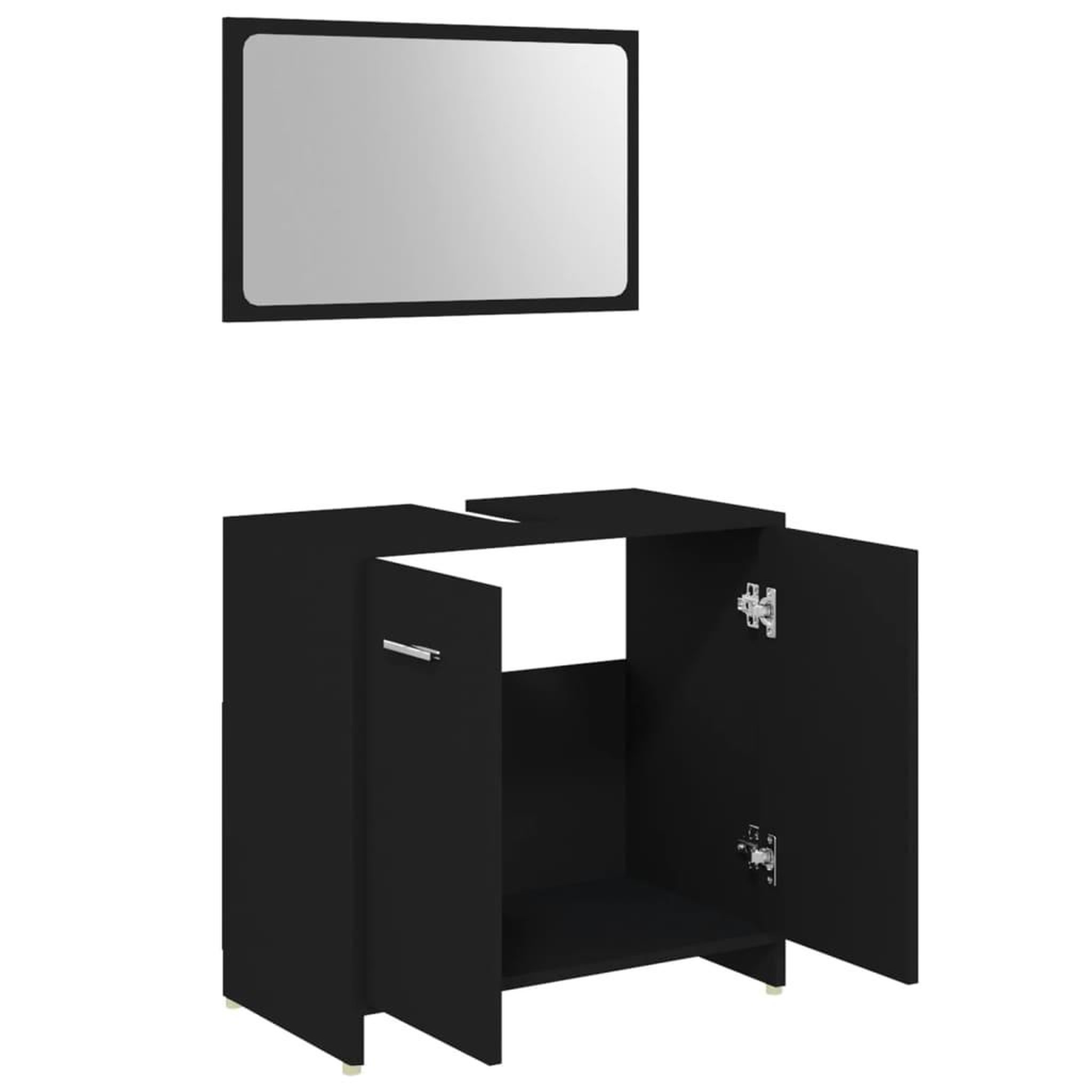 Voir la diapositive 4 : VIDAXL Ensemble de meubles de salle de bain 4 pcs Noir Bois ingenierie
