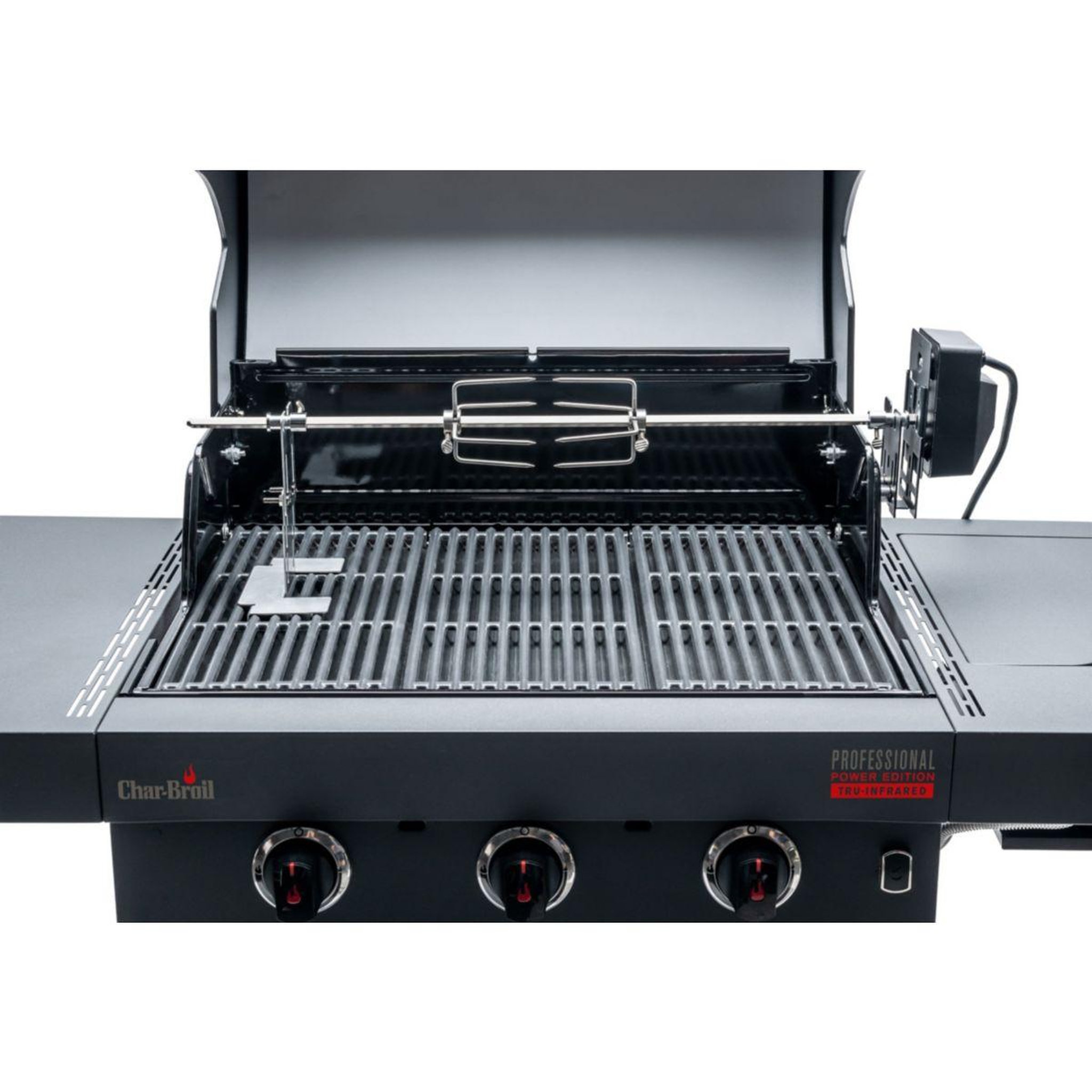 Voir la diapositive 4 : CHAR BROIL Tourne broche barbecue inox avec boitier noir