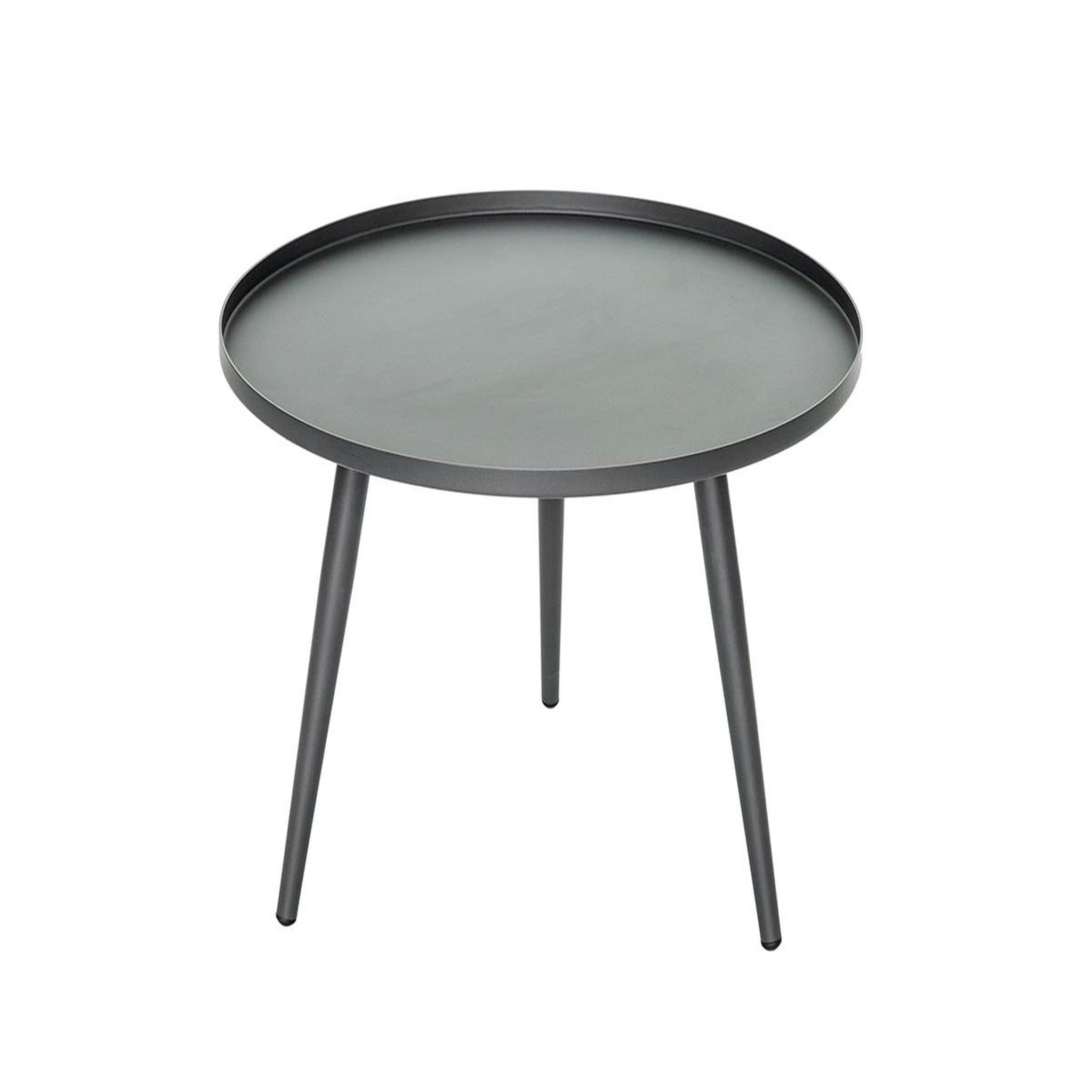 Jardiline Table basse ronde grise en acier traité Antiparos Ø 60 x 42 cm - Jardiline