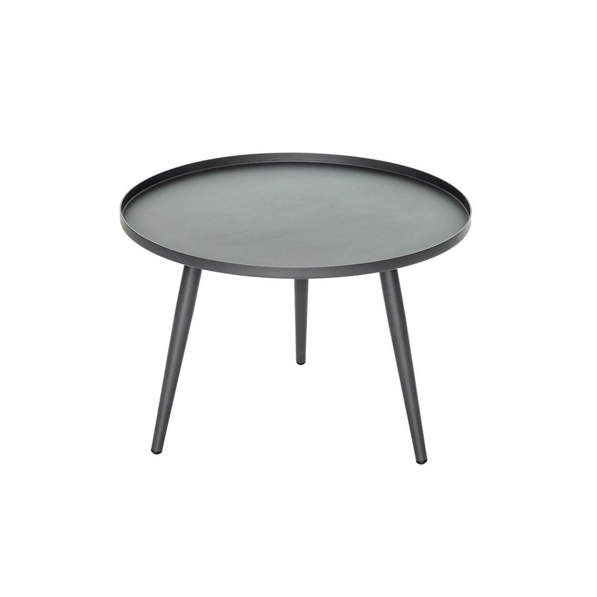 Jardiline Table basse ronde grise en aluminium Antiparos Ø 60 x 42 cm - Jardiline