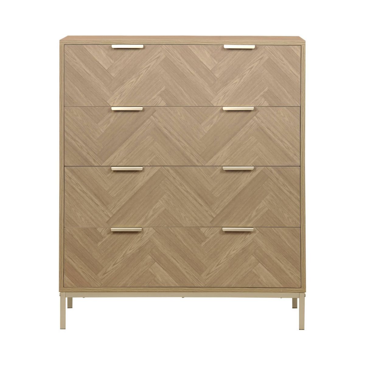 SWEEEK Commode Budapest. quatre tiroirs. décor chevrons L 80 x l 40 x H 95cm