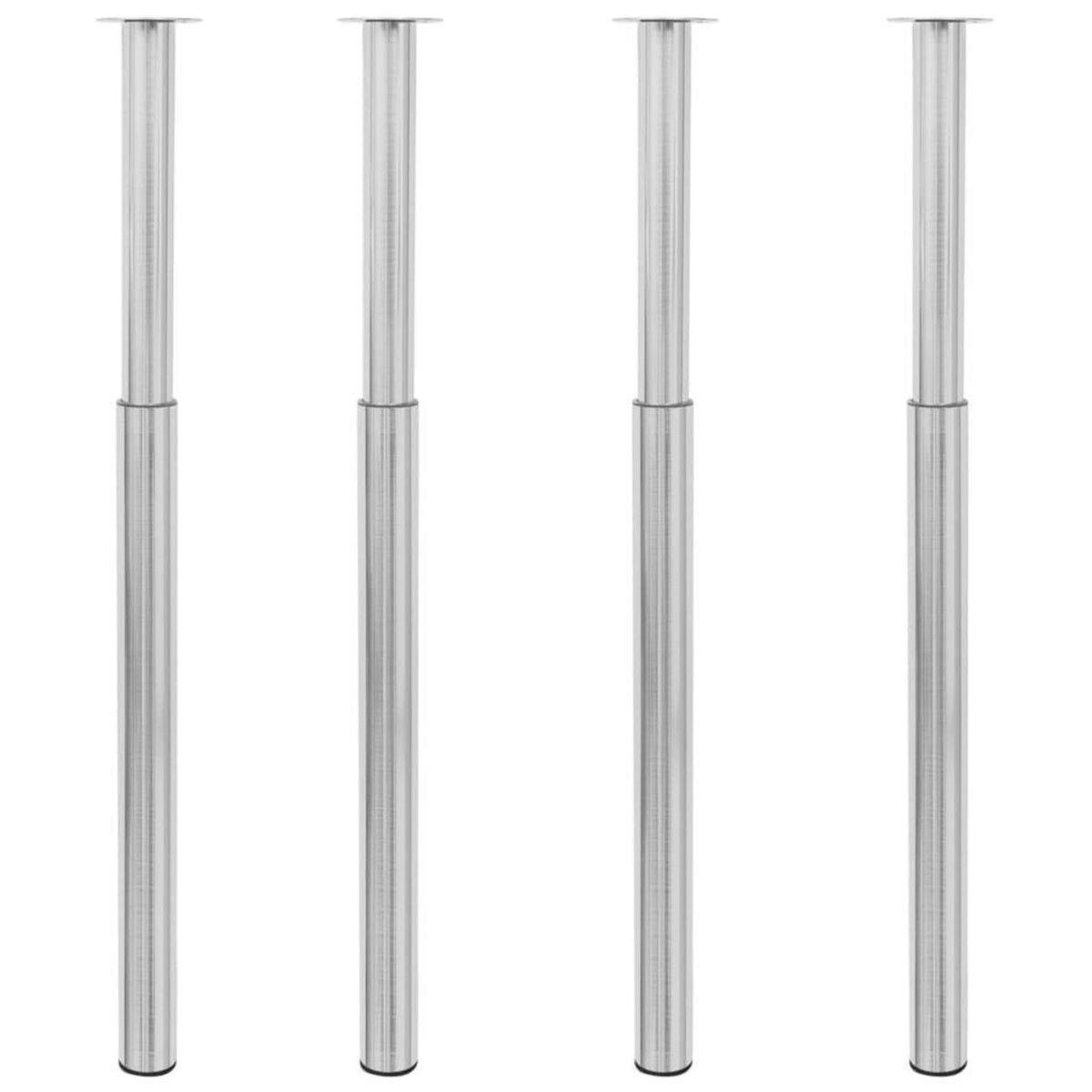 VIDAXL Pieds de table telescopiques 4 pcs Nickel brosse 710 mm-1100 mm