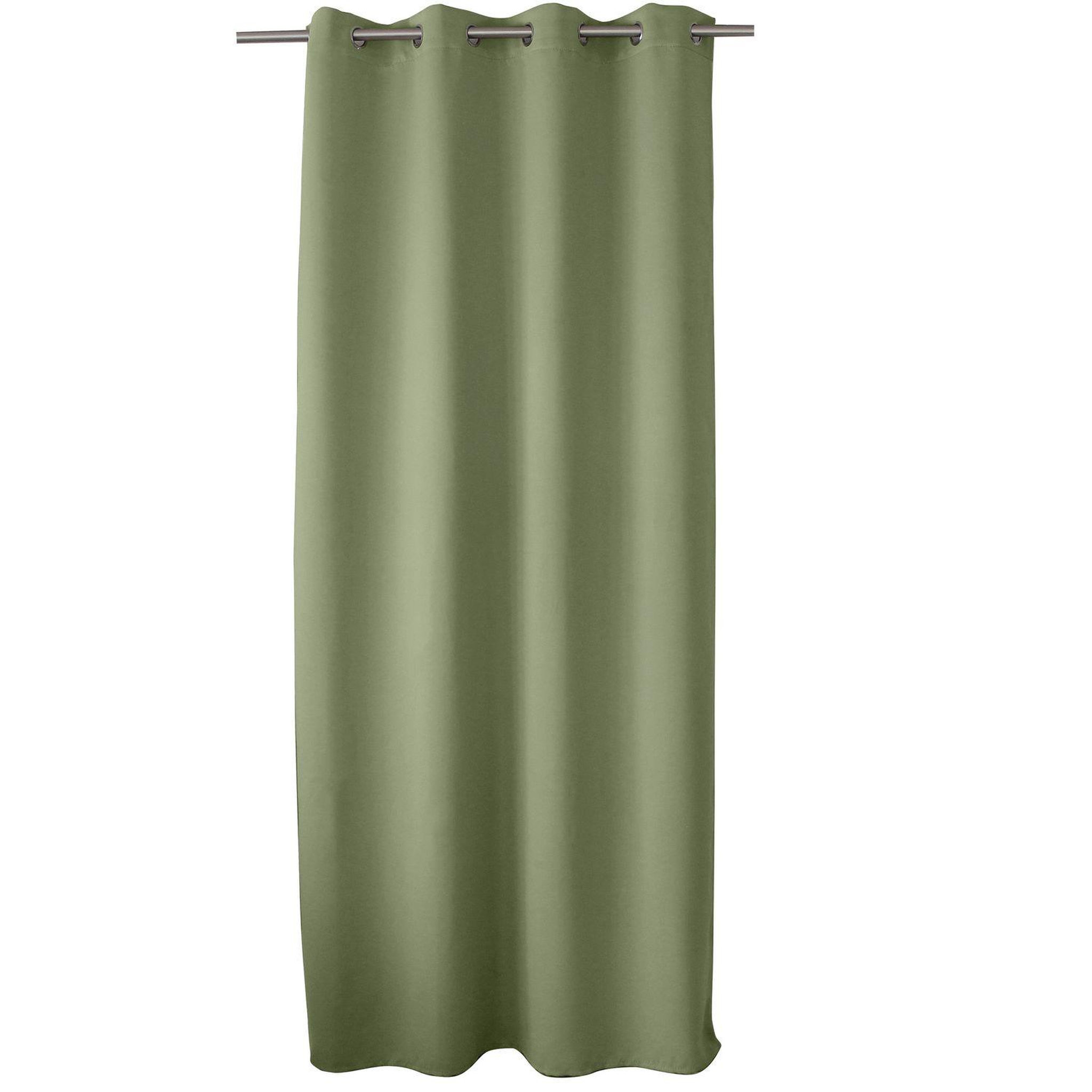 Voir la diapositive 1 : TOILINUX Rideau occultant basic à 8 œillets - 140 x 240 cm - vert argile