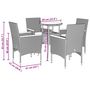 Voir la diapositive 6 : VIDAXL Ensemble a manger de jardin et coussins 5 pcs beige rotin verre