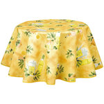 HABITABLE Nappe en toile cirée ronde provençale Pistou - Diam. 150 cm - Jaune