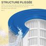 Voir la diapositive 4 : OUTSUNNY Lot de 8 cartouches filtrantes pour spa - cartouches de filtration - PP bleu fibres Dacron blanc