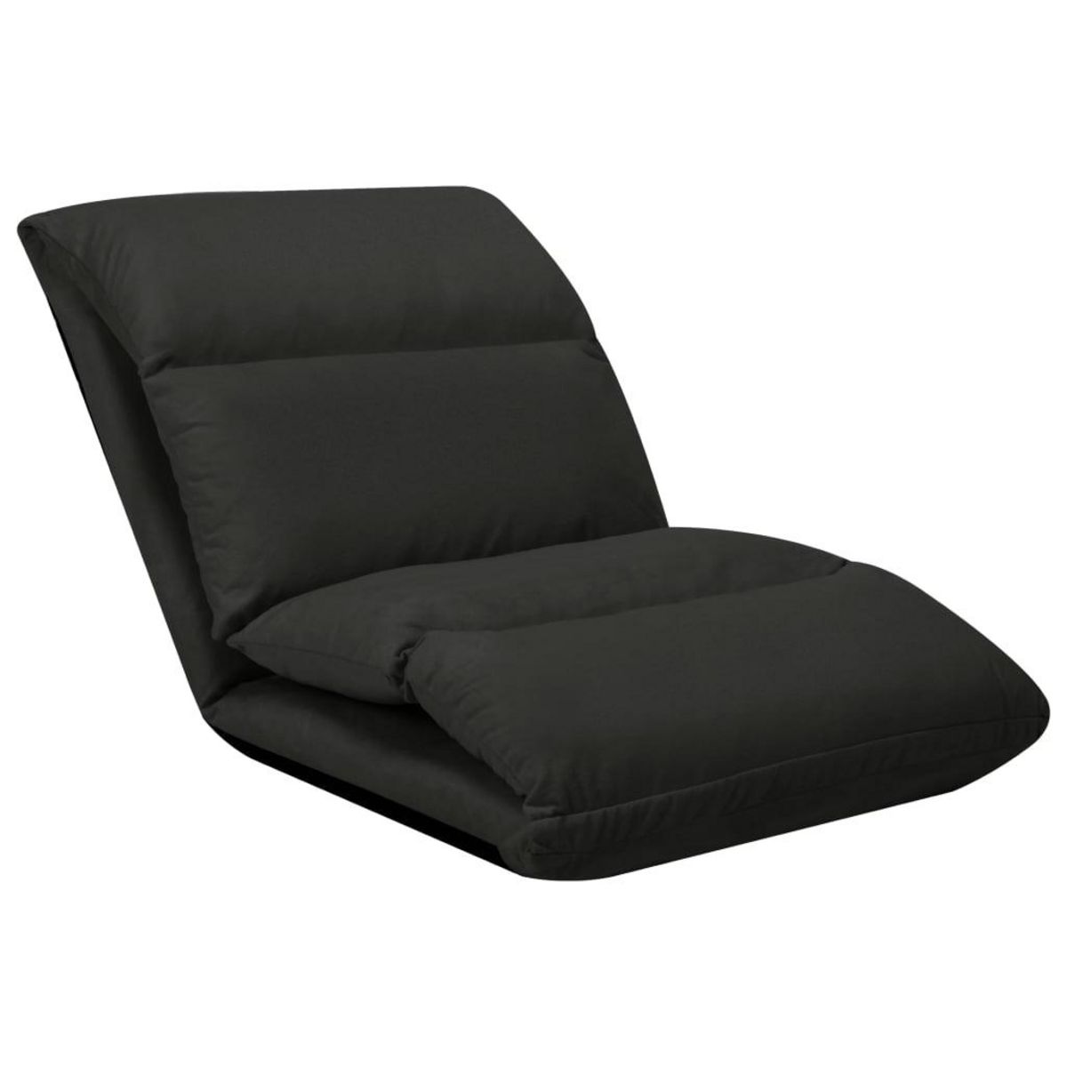 VIDAXL Chaise pliable de sol Noir Microfibre