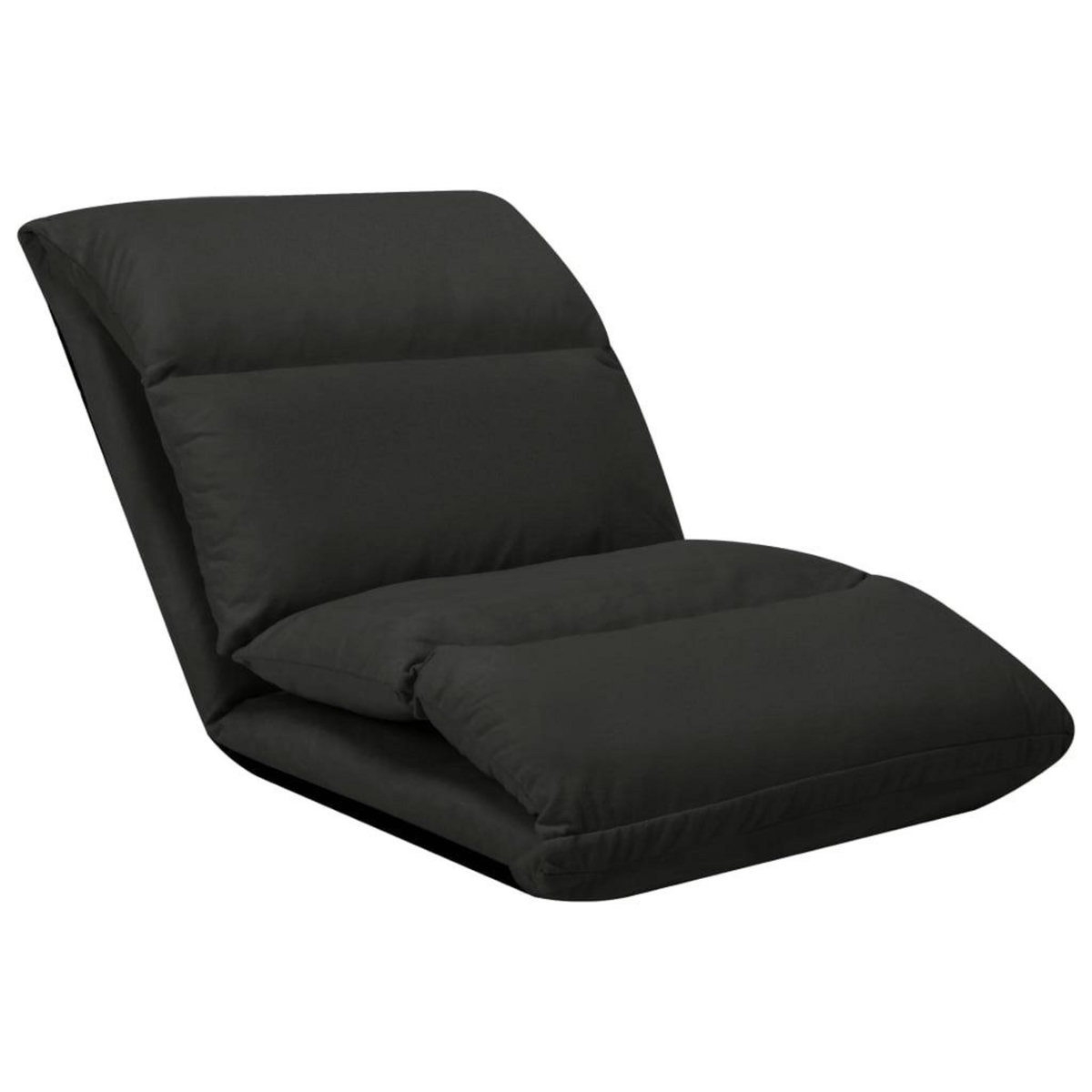 VIDAXL Chaise pliable de sol Noir Microfibre