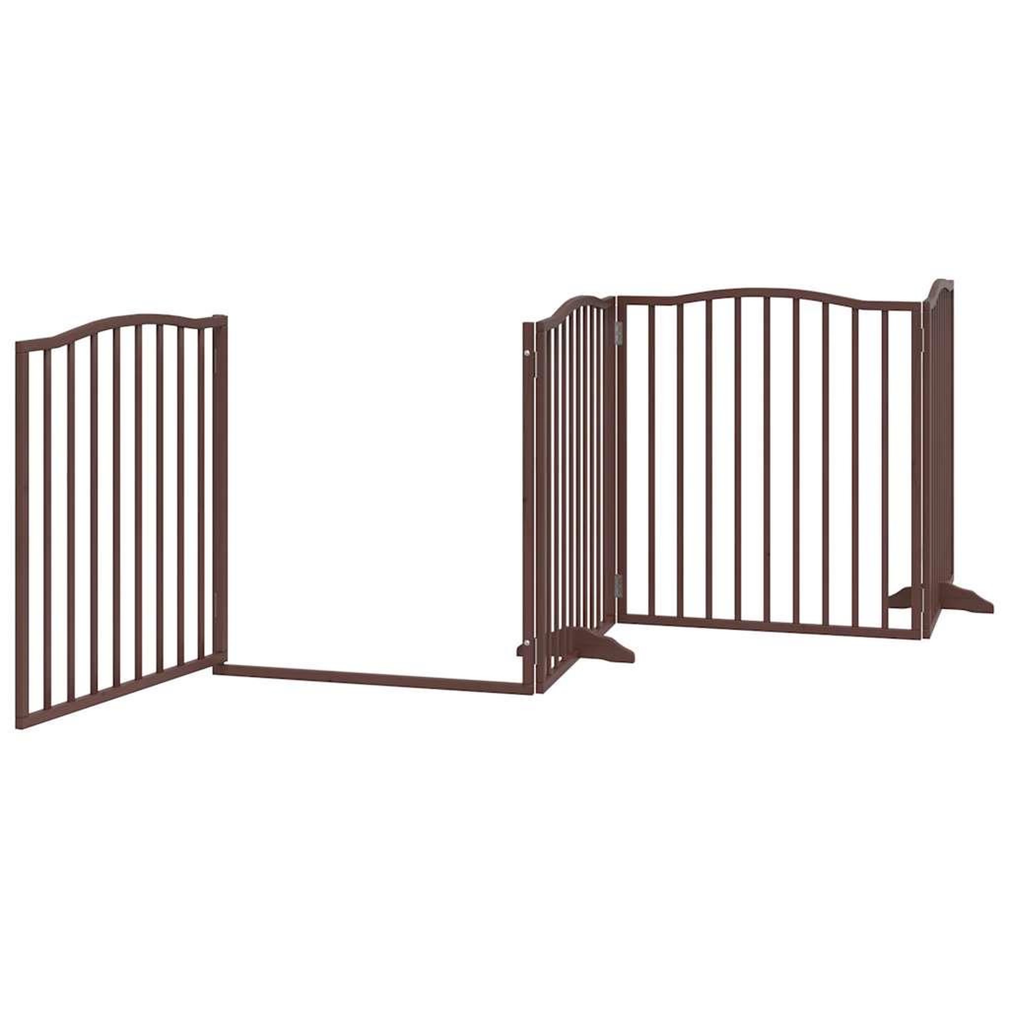 Voir la diapositive 4 : VIDAXL Barriere pour chiens avec porte 4 panneaux bois de peuplier