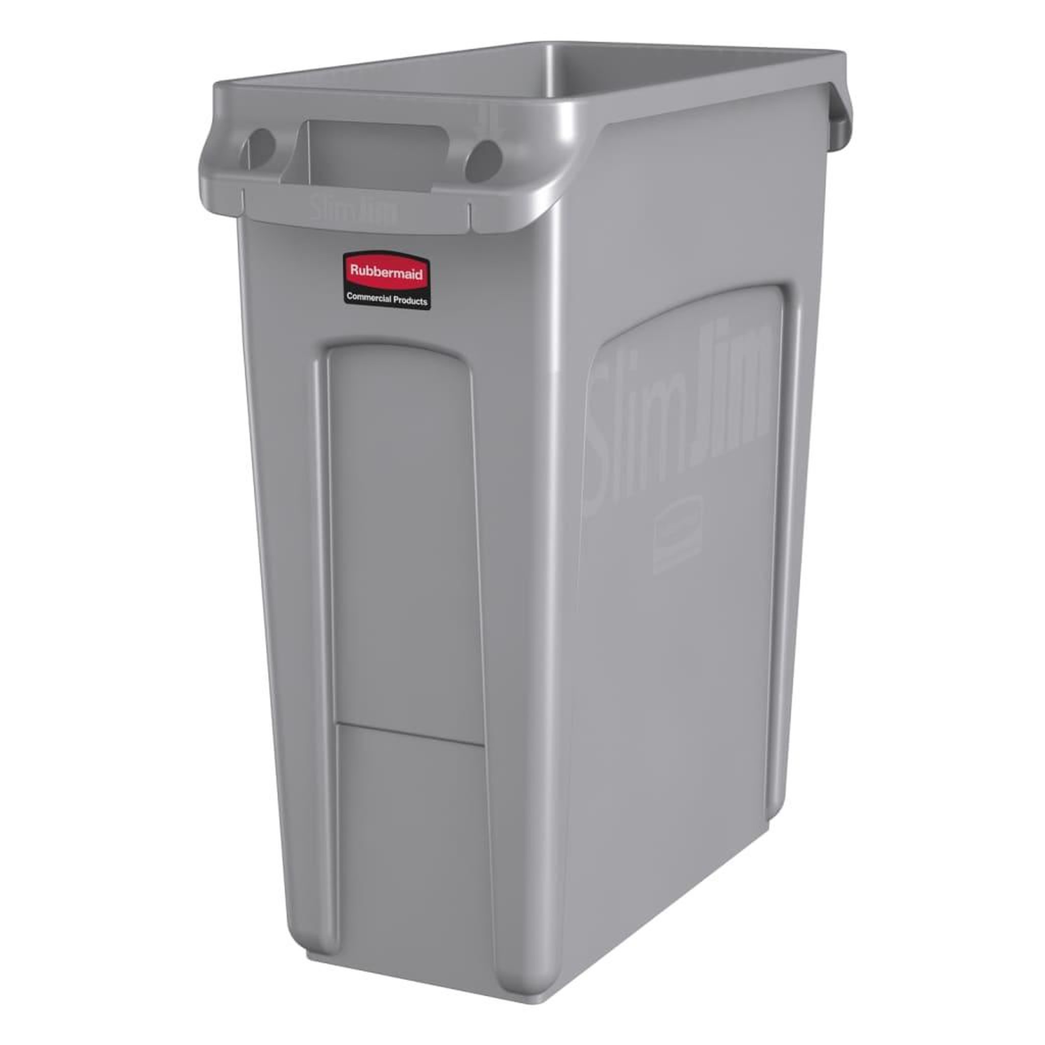 Voir la diapositive 2 : RUBBERMAID Rubbermaid Poubelle Slim Jim 60 L Gris