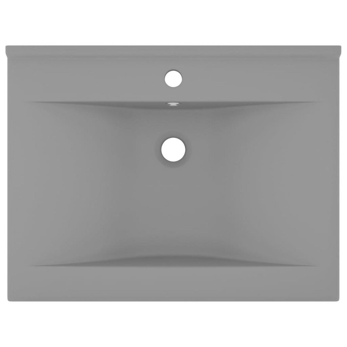VIDAXL Lavabo avec trou de robinet Gris clair mat 60x46 cm Ceramique