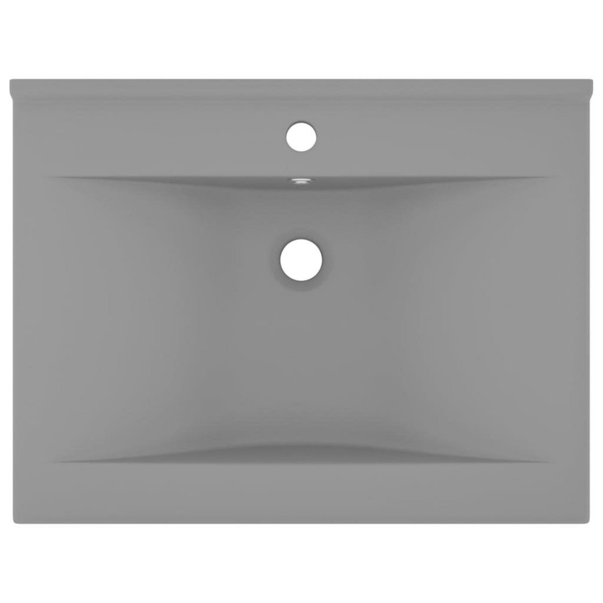 VIDAXL Lavabo avec trou de robinet Gris clair mat 60x46 cm Ceramique