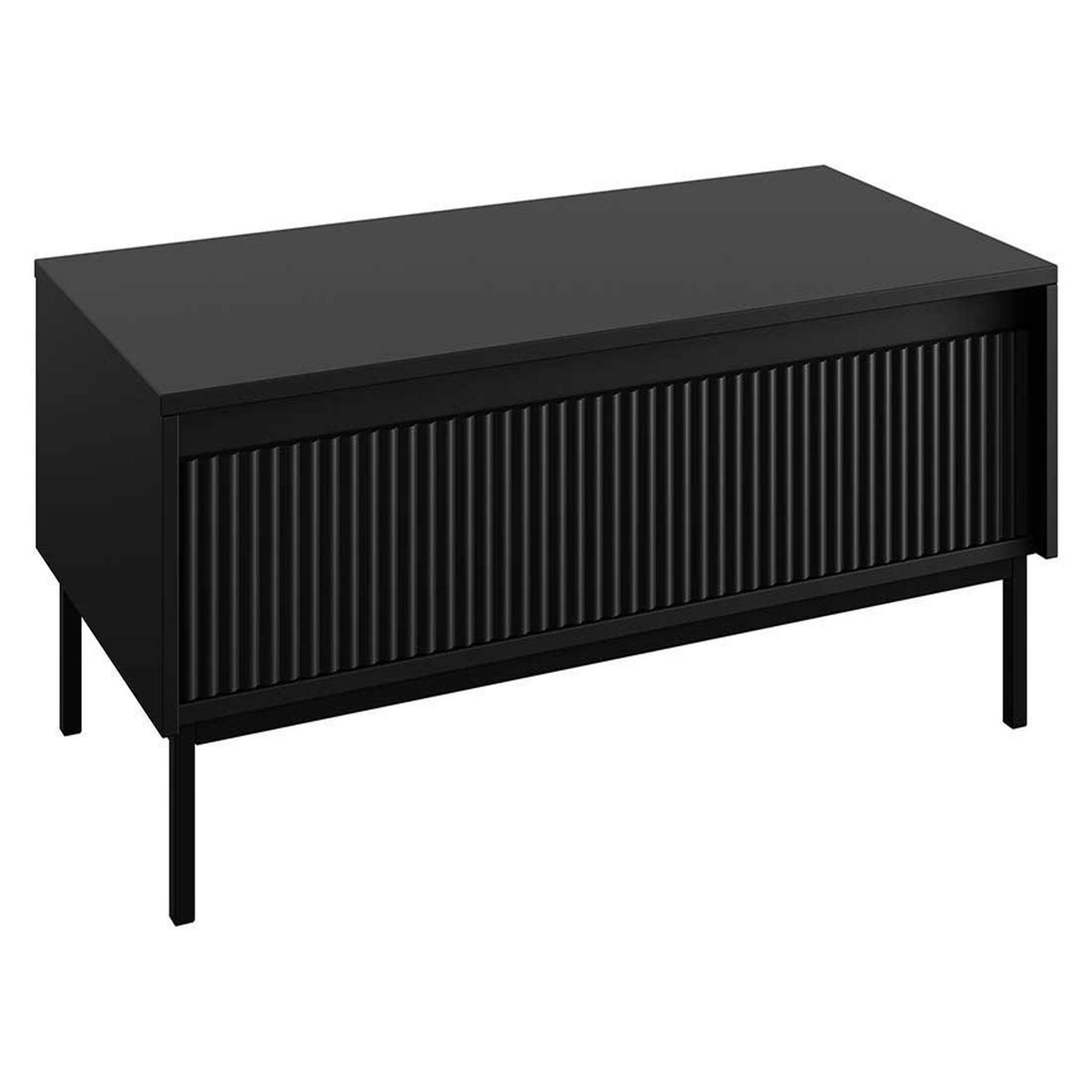 Voir la diapositive 5 : BEST MOBILIER Girona - table basse - noir - 1 tiroir - 100 cm