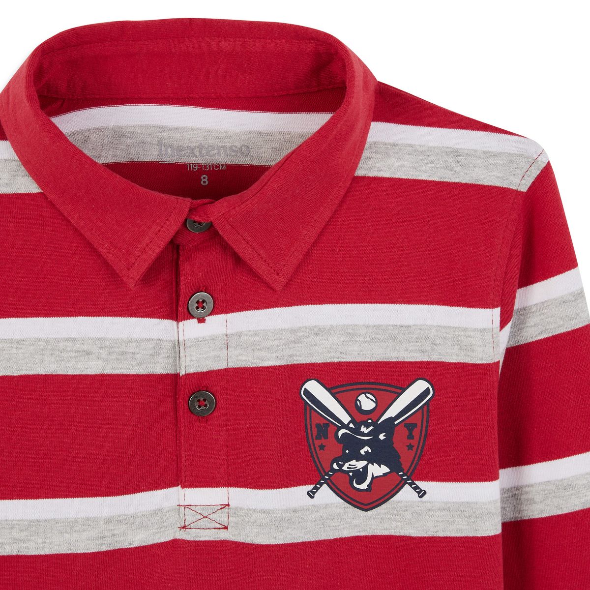 INEXTENSO Polo rayé rouge garçon en coton 