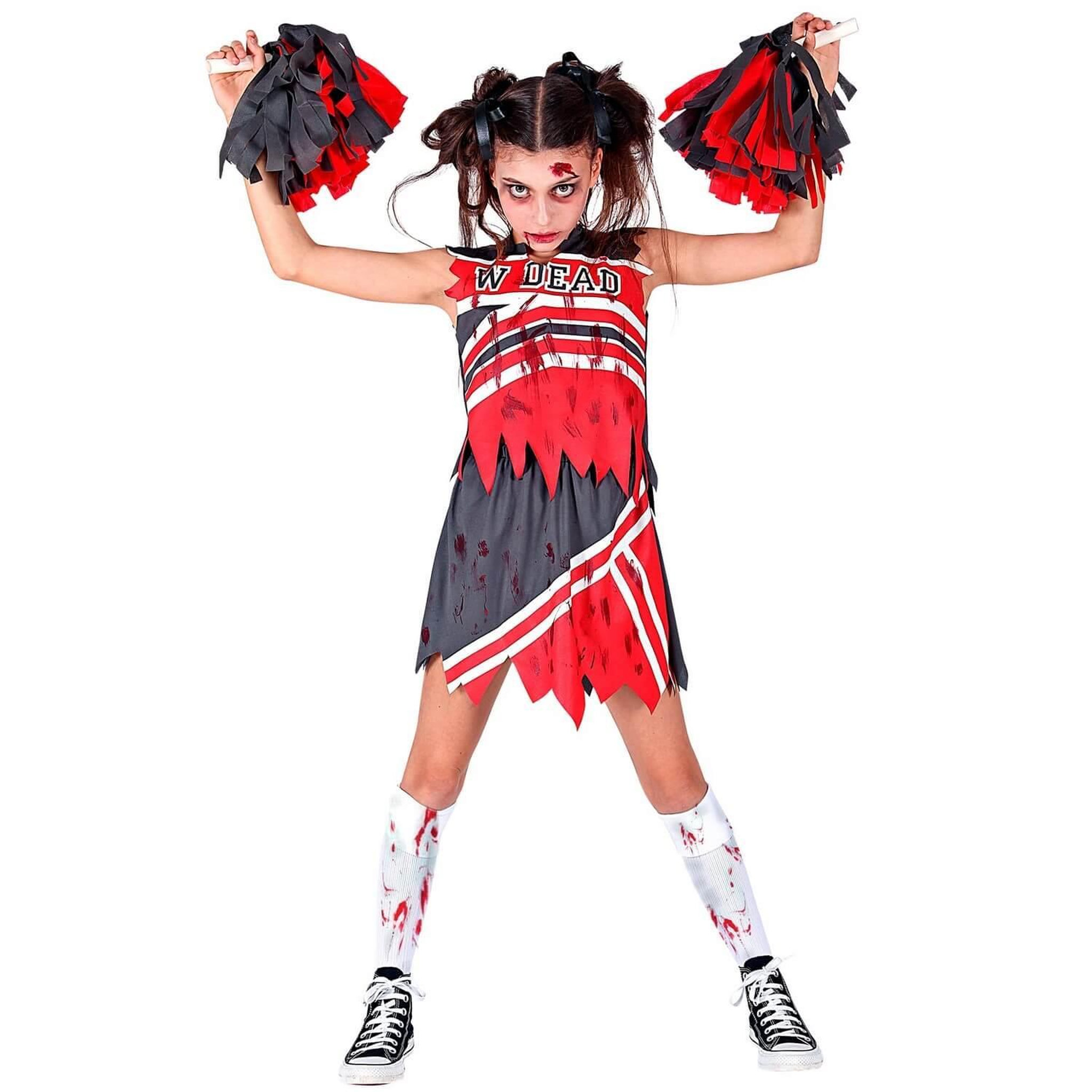 Voir la diapositive 2 : WIDMANN Déguisement pom pom girl zombie - Fille - 8/10 ans (128 à 140 cm)