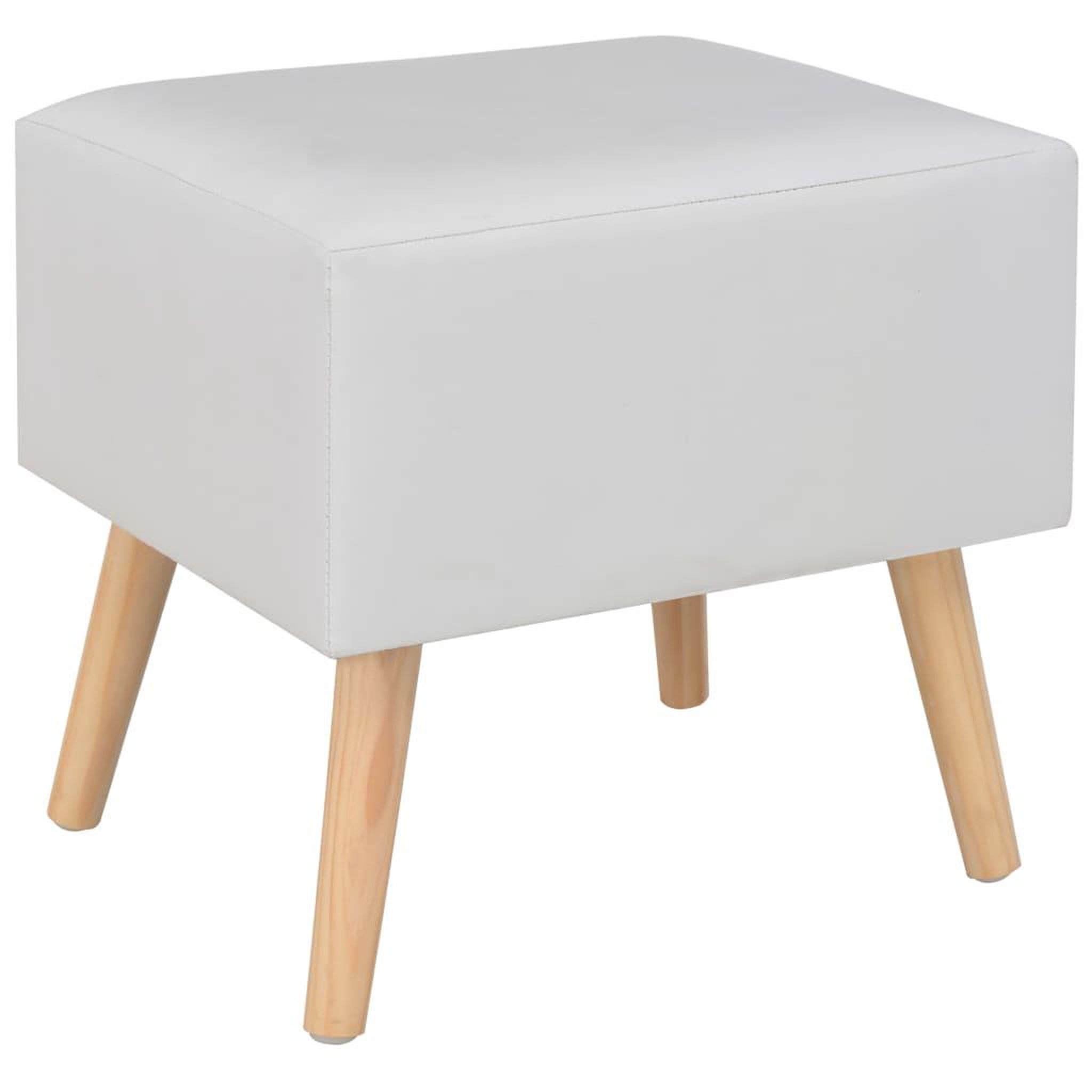 Voir la diapositive 3 : VIDAXL Table de chevet Blanc 40x35x40 cm Similicuir