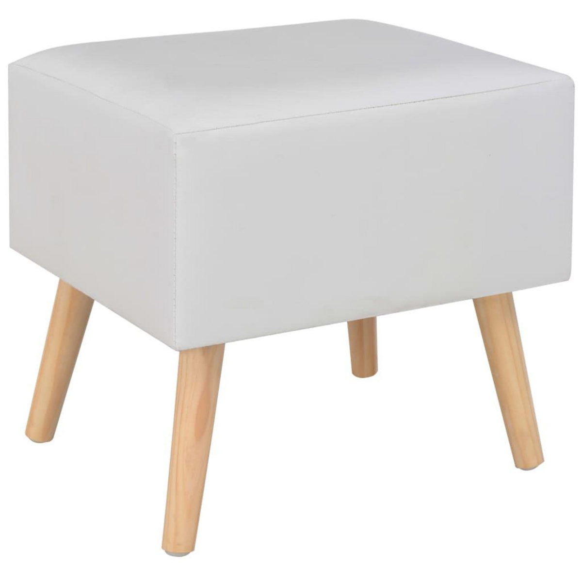 VIDAXL Table de chevet Blanc 40x35x40 cm Similicuir
