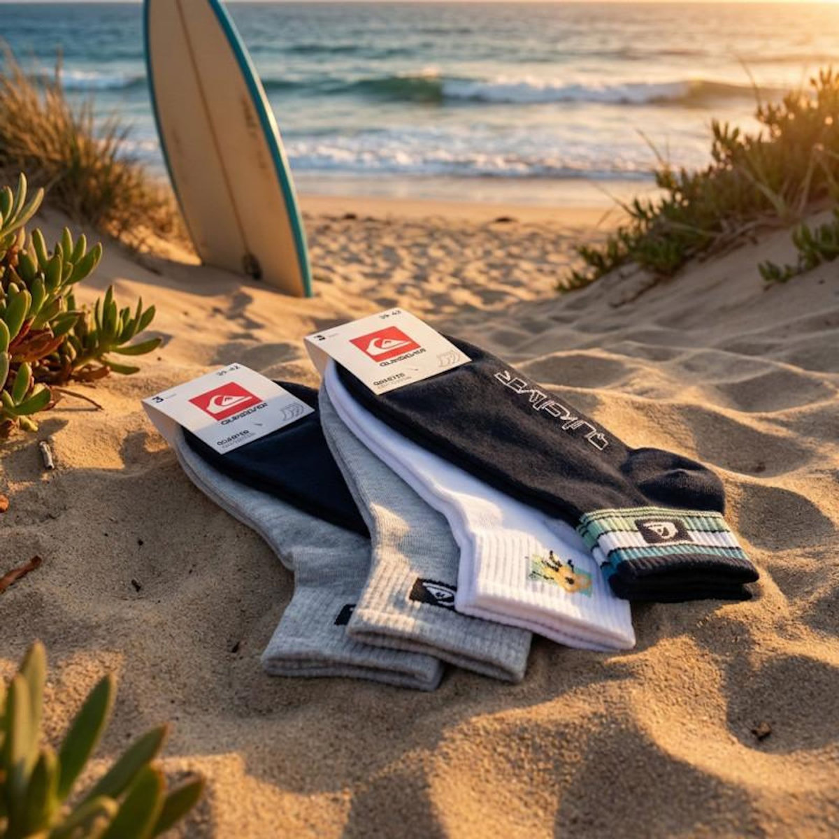 QUIKSILVER Quiksilver Pack de Chaussettes Homme QUARTER– Lot 6 Paires Sport