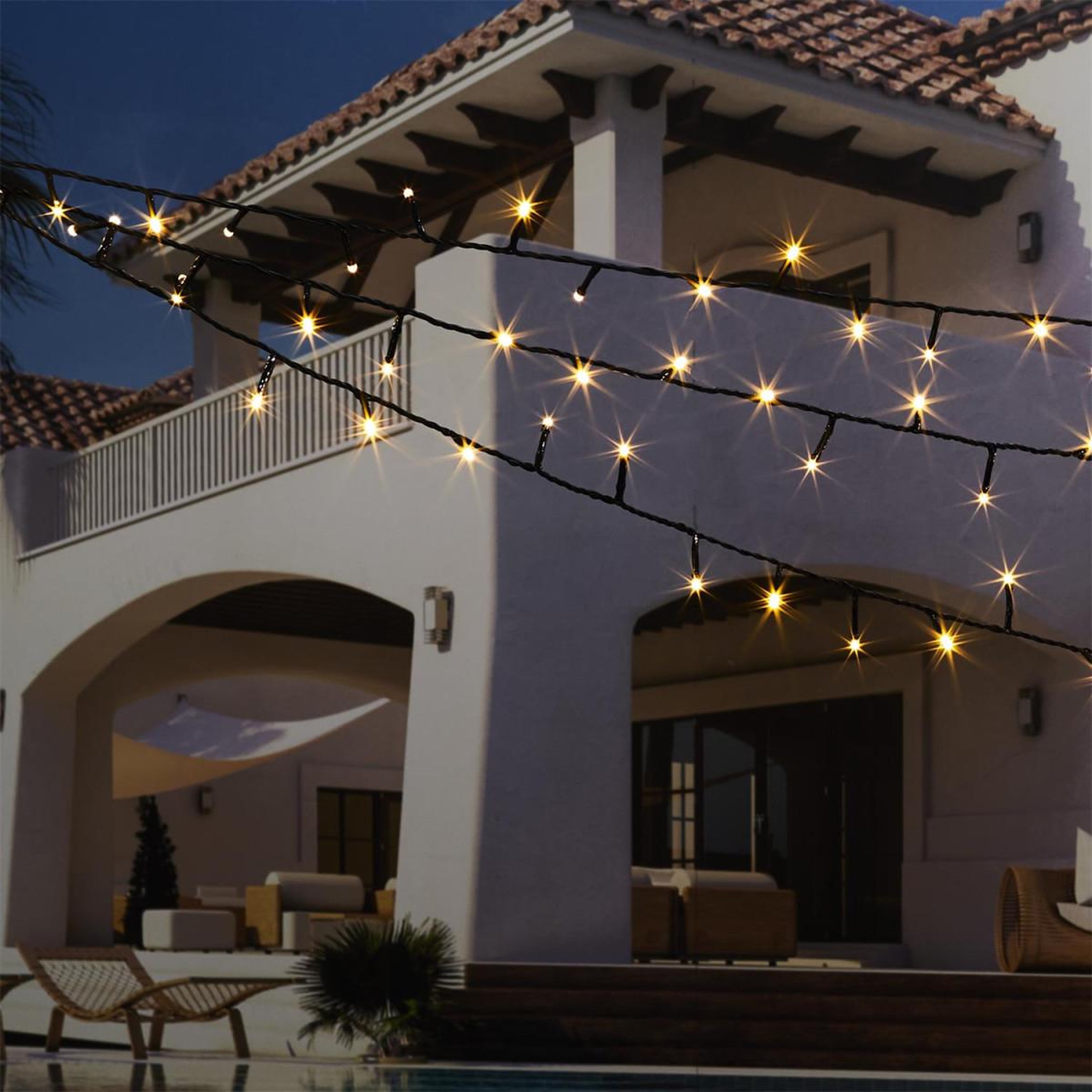 Voir la diapositive 4 : The Home Deco Factory Guirlande lumineuse d'extérieur  200 led  20,8m noir