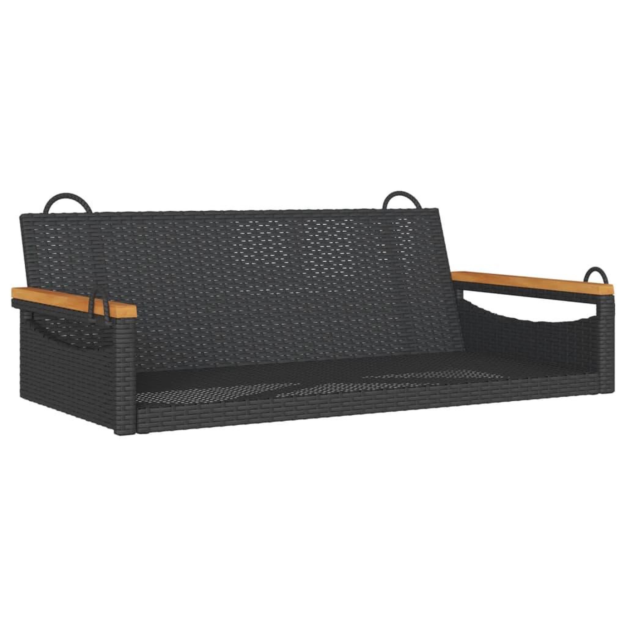 Voir la diapositive 2 : VIDAXL Balancelle noir 109x62x40 cm resine tressee