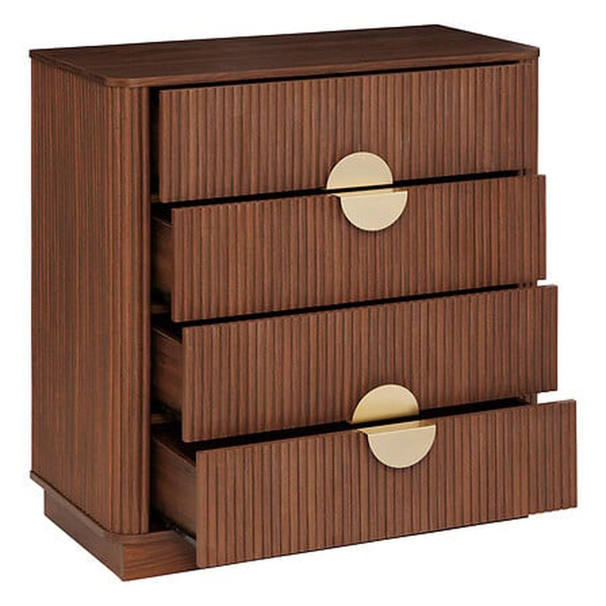 Voir la diapositive 3 : ATMOSPHERA Commode 4 tiroirs effet noyer wany - marron