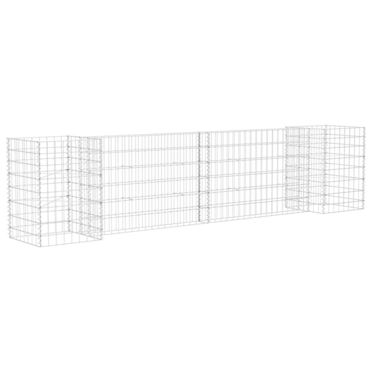 VIDAXL Jardiniere a gabion en H Fil d'acier 260x40x60 cm