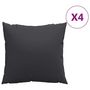Voir la diapositive 2 : VIDAXL Coussins de canape lot de 4 noir 40x40 cm tissu