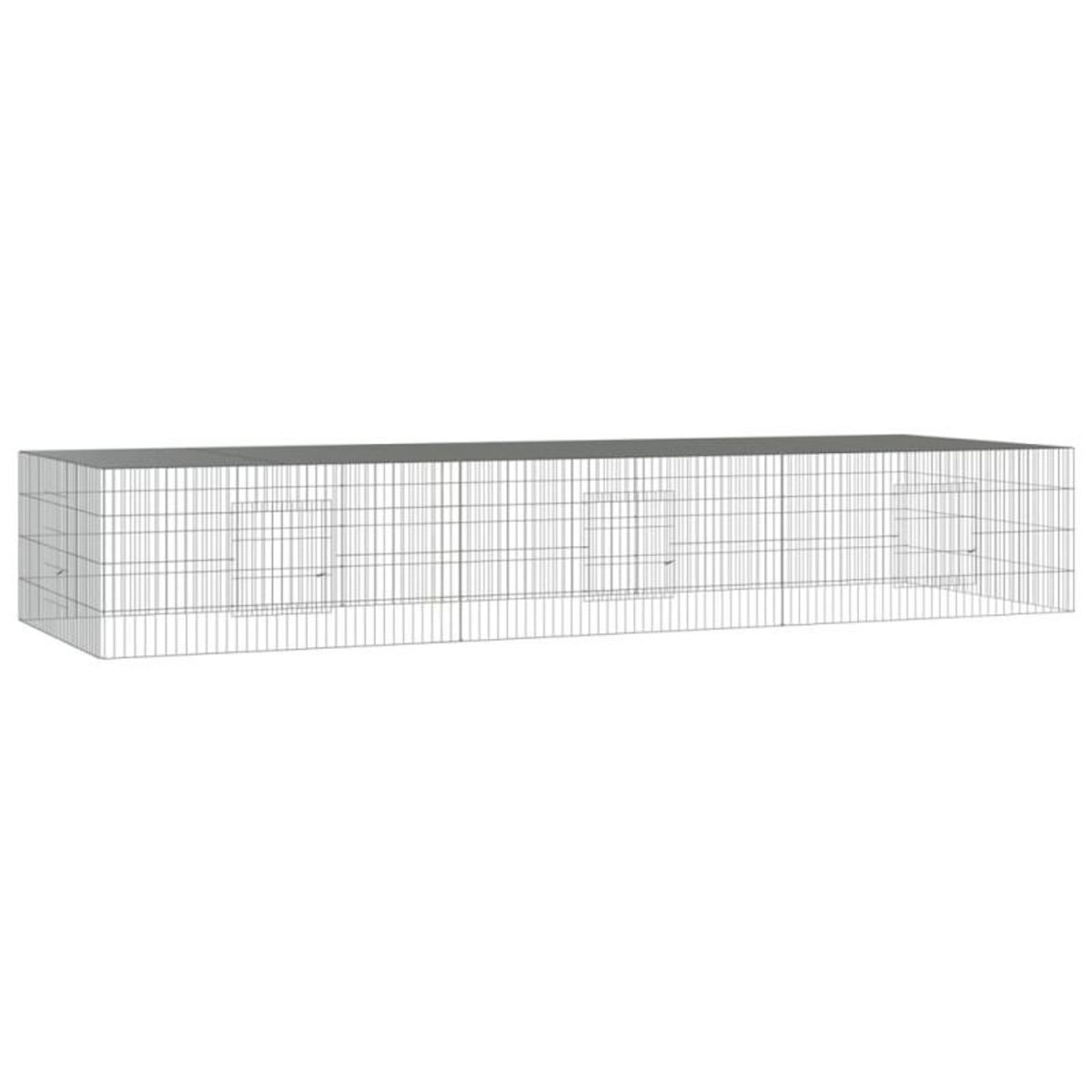 VIDAXL Cage à lapin 3 panneaux 325x109x54 cm Fer galvanisé